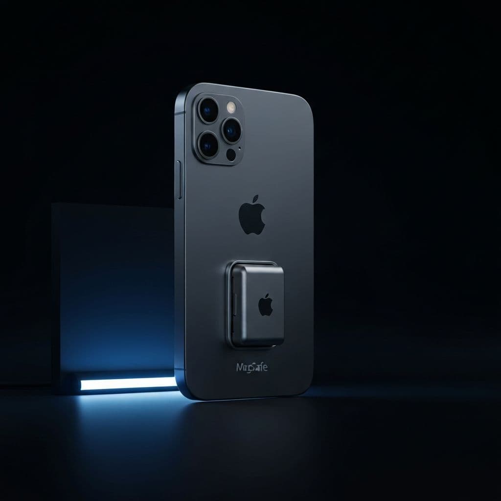 ORBITON premium MagSafe phone grip attached to an iPhone