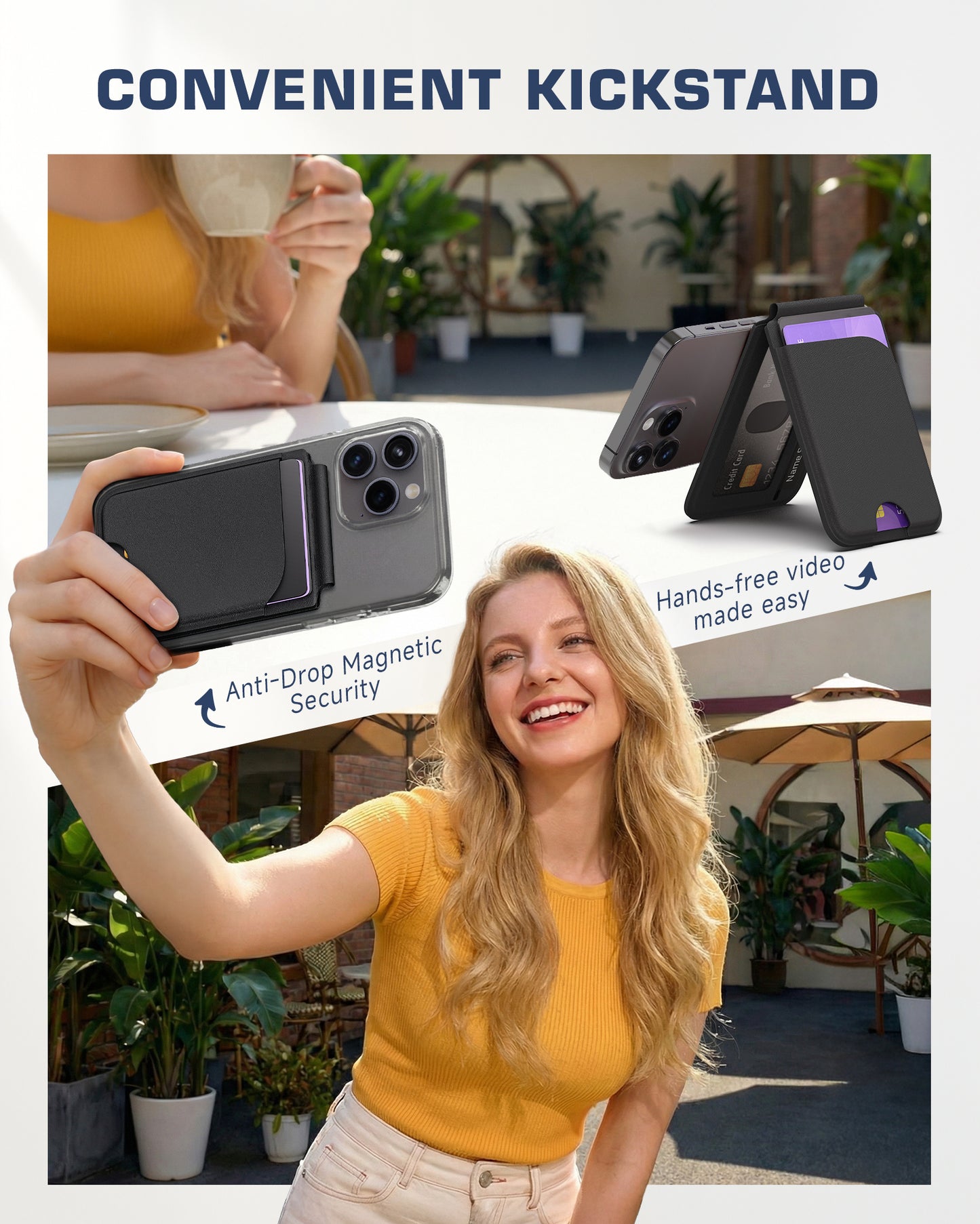 Folds into a kickstand for hands-free video