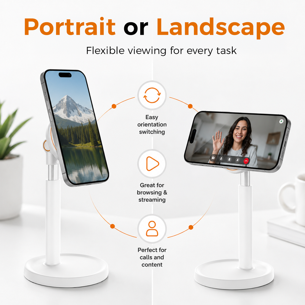 Use in portrait or landscape orientation