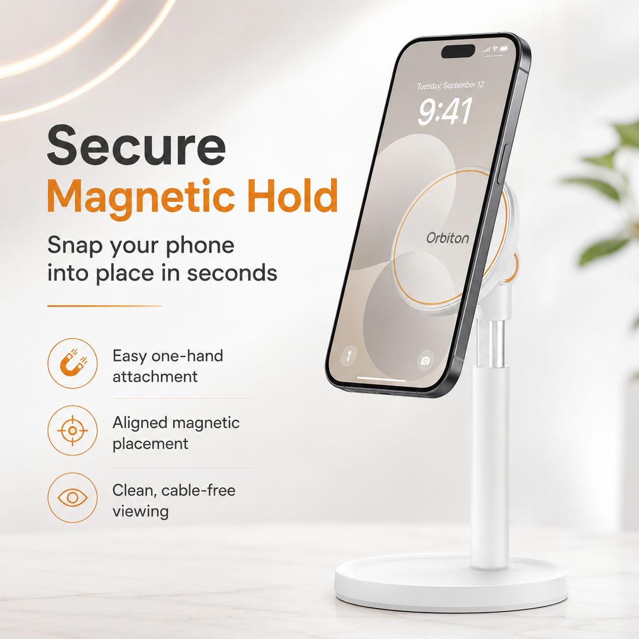 Secure one-hand magnetic attachment